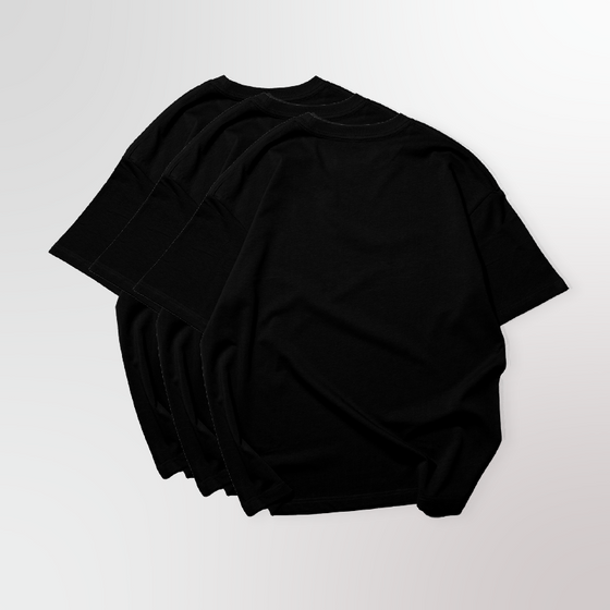 Pack 3 tshirts- Black Basic - Oversize