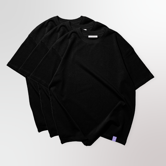 Pack 3 tshirts- Black Basic - Oversize